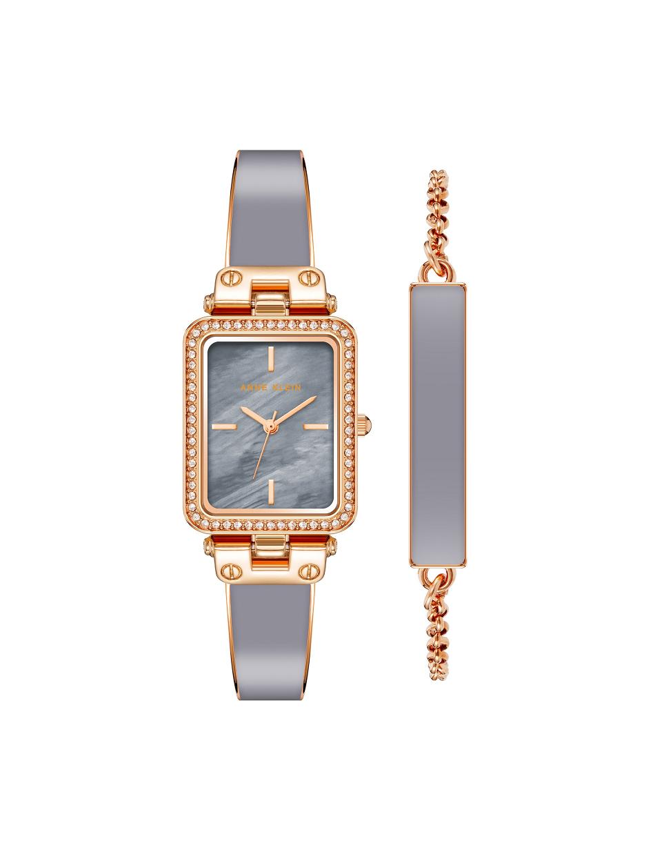 Les métaux Anne Klein Rectangular Case Watch and Bracelet Set   | ARV-1877581